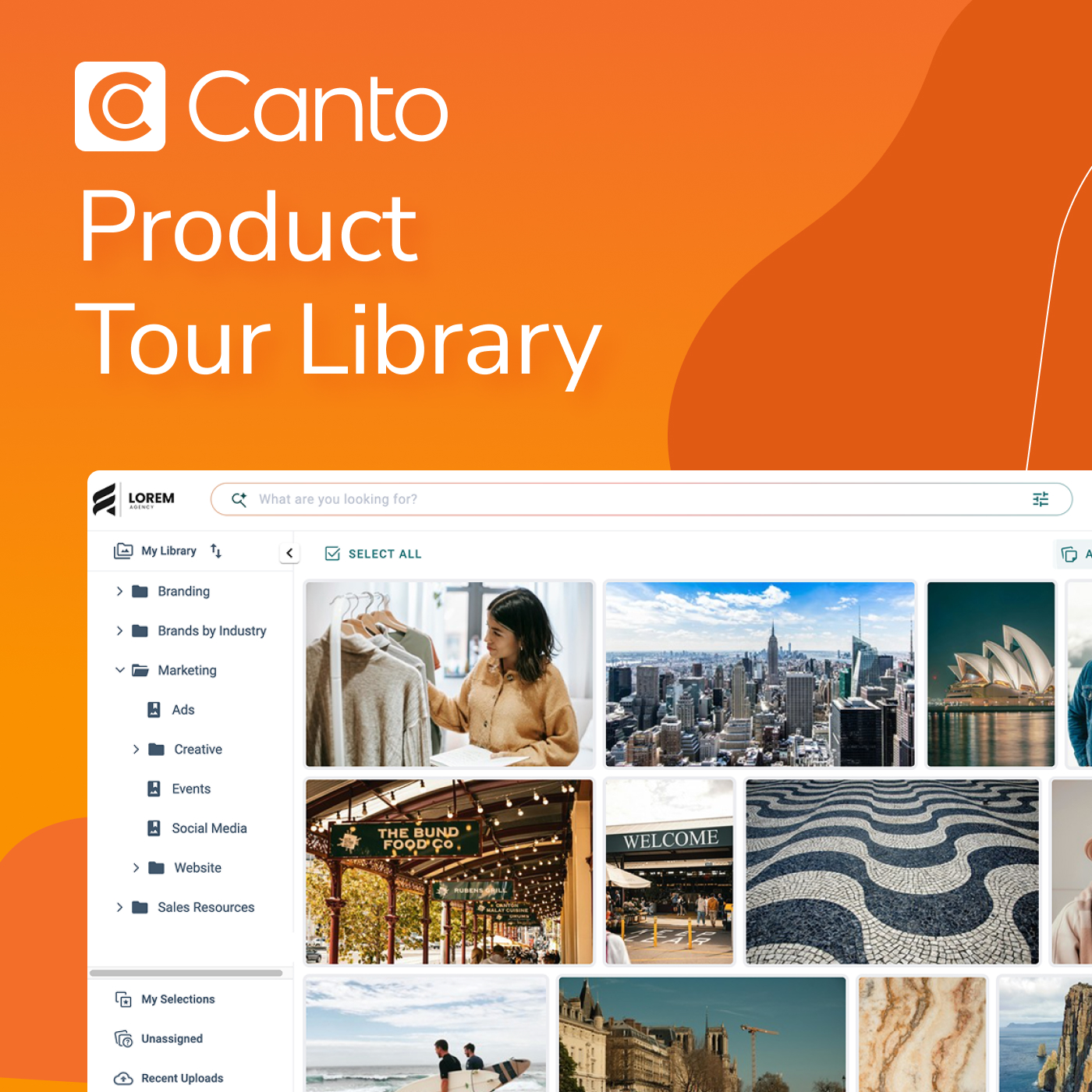Canto DAM interactive product tour